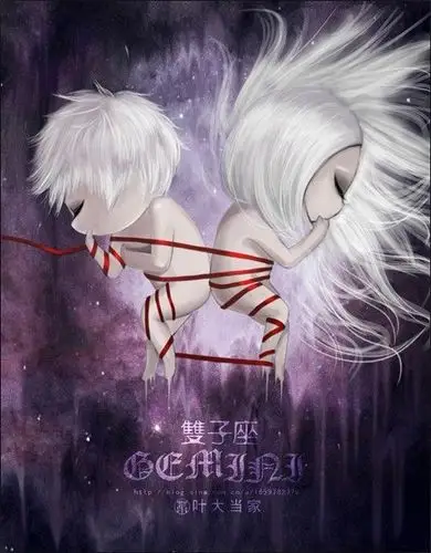 双子座q版 十二星座插画 叶大当家 黑暗系小清新
