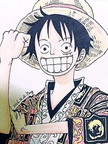 手绘海贼王路飞