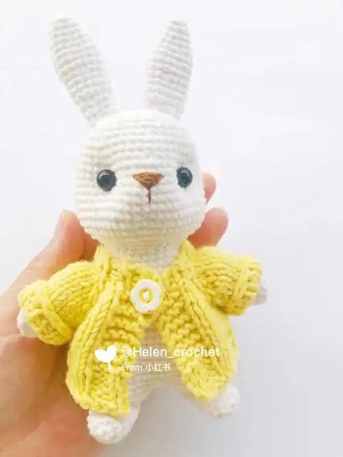 穿毛衣开衫的小兔子附图解