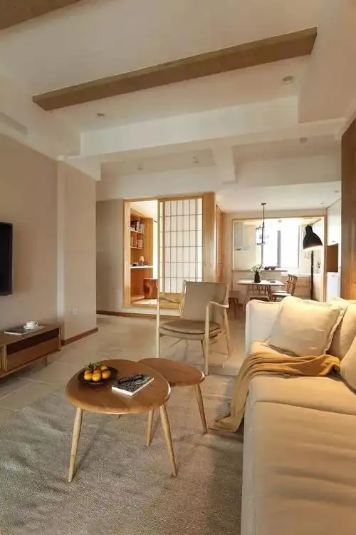 天津美迪尔装饰:客厅有横梁怎么装修好看?有钱人都这样装,漂亮!