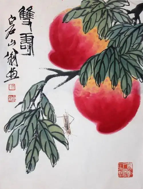 齐白石的寿桃图