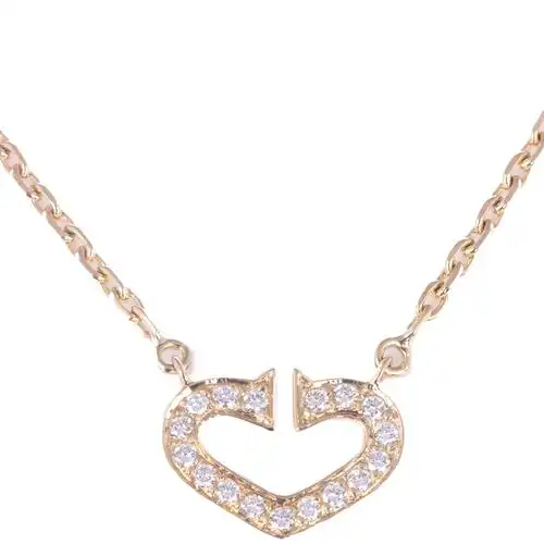 【9.5新】cartier/卡地亚 750黄金 原镶钻 心形项链