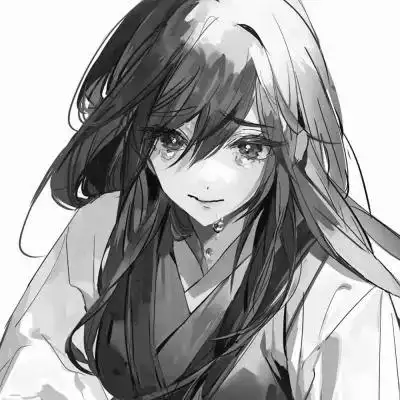 动漫女生头像黑白漫画图片