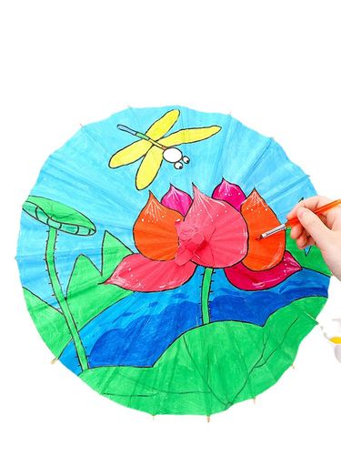 油纸伞绘画伞空白色小伞古风儿童舞蹈道具迷你伞玩具防雨批发