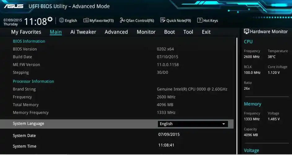 华硕b150主板是那个键进bios