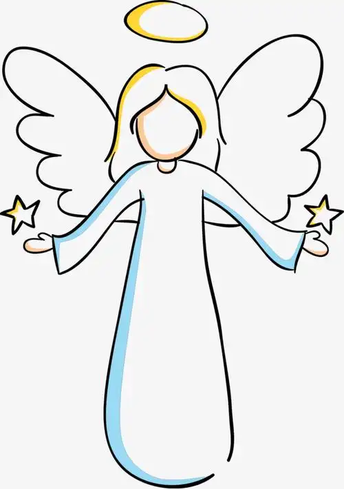 卡通手绘可爱小动物天使粉红小牛