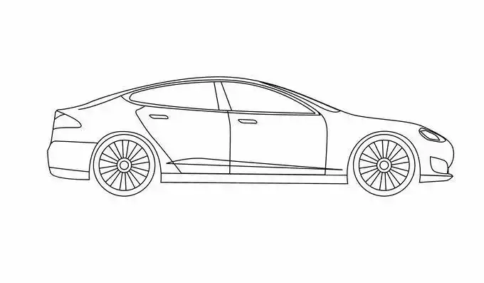 线条汽车小轿车侧影7436612矢量图片免抠素材