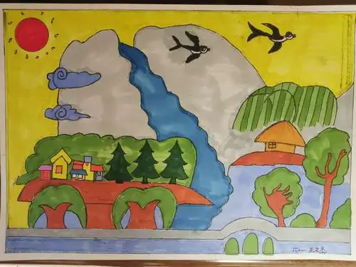 七彩童画(六年级一班)——美丽风景主题绘画