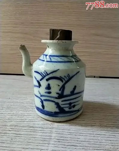 清朝青花酒壶_价格20元【台山古玩】_第1张