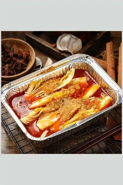 锡纸盒红油烧烤美食高清图片
