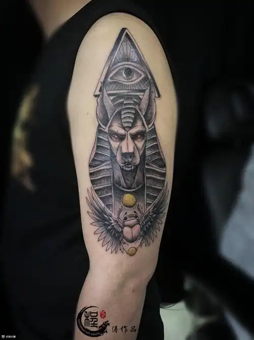阿努比斯_纹身图案手稿图片_程永成的纹身作品集