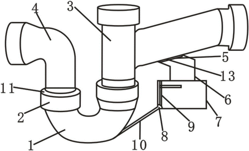 cn206143880u_一种u型防堵塞下水管有效