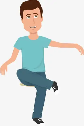坐姿男子卡通男子