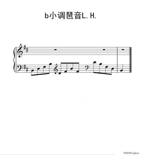 第二级 b小调琶音l h(中国音乐学院钢琴考级作品1 6级)