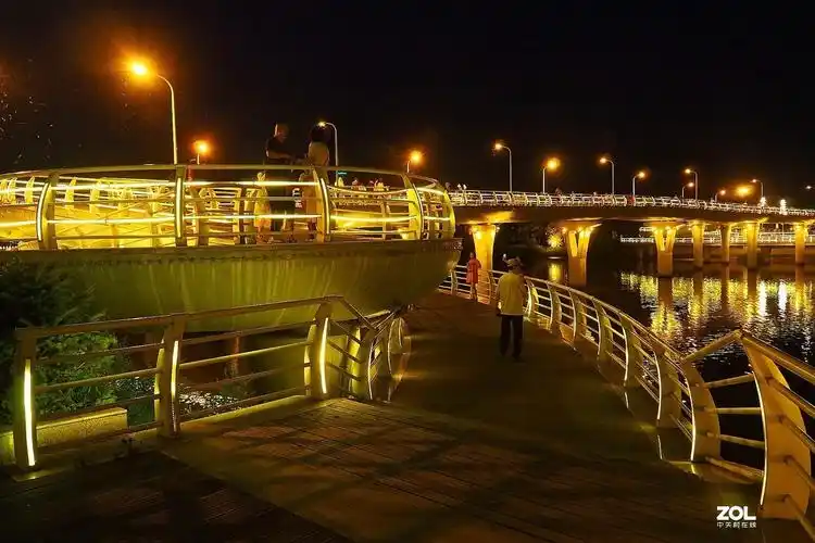 手持夜拍江滨公园夜色