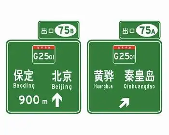 的编号,下图这个就是第75号出口,因为这个出口涉及到相交的两条高速
