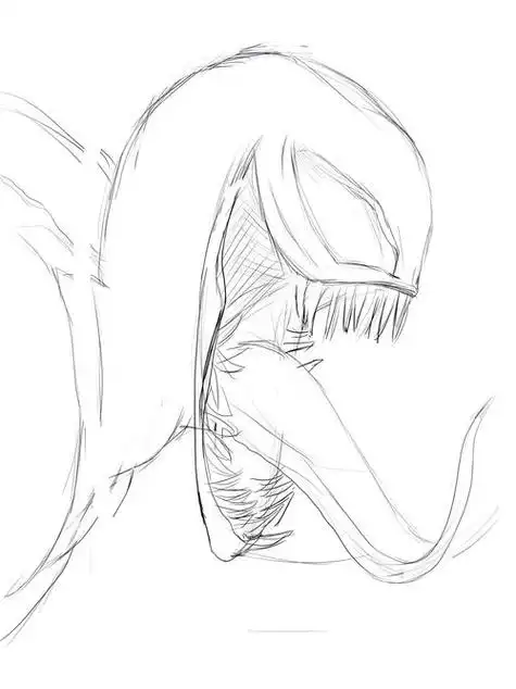 毒液素描画毒液素描画全身