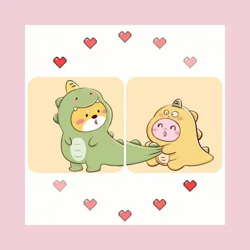 小恐龙们快换上吧#情侣头像分享#情侣头像#可爱头像