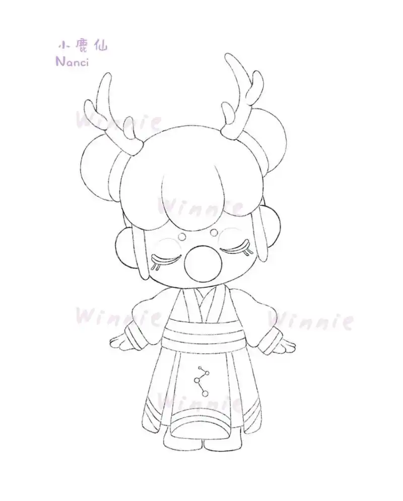 【手绘彩铅盲盒】nanci林深不知处-小鹿仙 老规矩:完整绘画过程视频在
