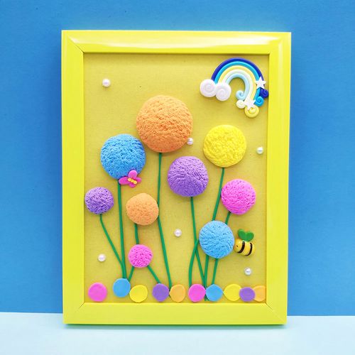 儿童diy超轻粘土相框画材料包 亲子活动彩泥立体画圣诞节礼物套装