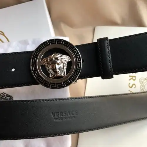 00242versace范思哲品牌经典标志精钢美杜莎美人头像金属扣双面头层