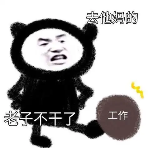 去他妈的老子不干了工作离职专用表情包
