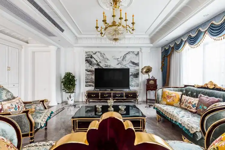 岳西法式别墅客厅拍摄