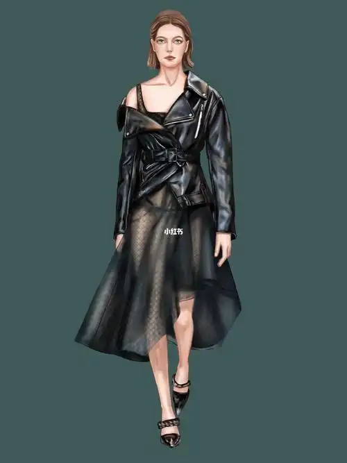 服装电脑效果图皮革面料