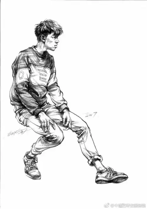 速写 单人 坐姿 cr.