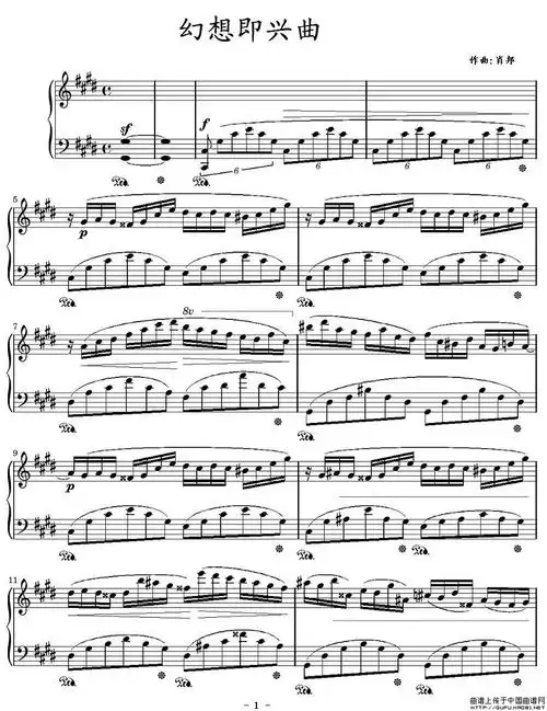 幻想即兴曲_简谱/五线谱_钢琴乐谱_器乐乐谱_中国曲谱网
