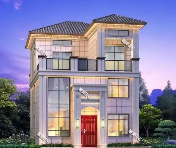 2栋宽9米的农村别墅欧式外观都很精致第二栋平屋顶造价低