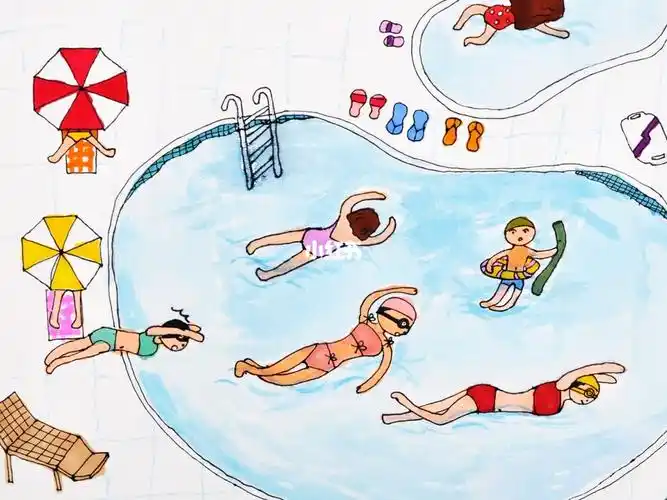 儿童画里的各种奇怪的游泳姿势 #学游泳   #笔记灵感   #游泳   #我的