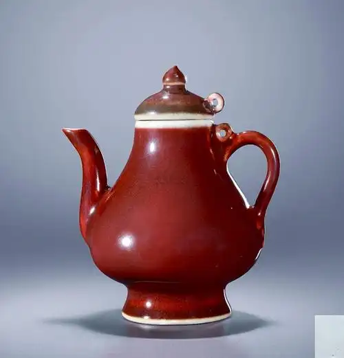 【明宣德 霁红釉梨形壶】拍卖品_图片_价格_鉴赏_明代单色釉瓷器_雅昌