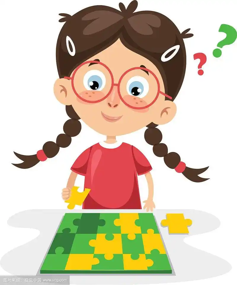 孩子玩拼图