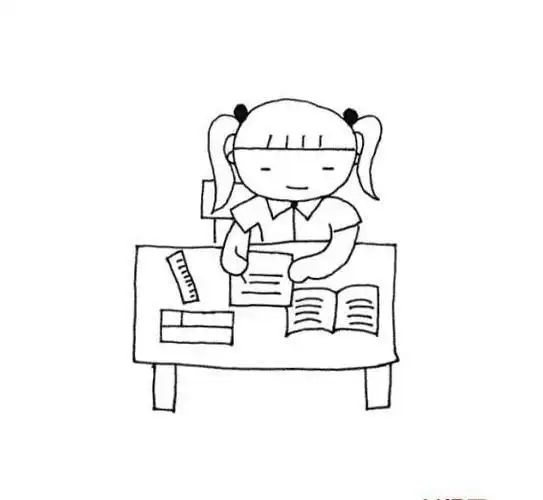 最简单的写作业简笔画