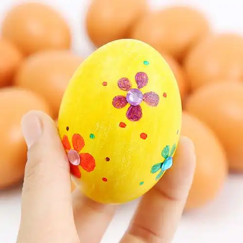 复活节彩色仿真鸡蛋壳儿童手工diy绘画涂鸦彩蛋材料包幼儿园创意