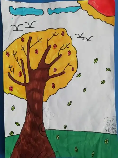 南京市钓鱼台小学二年级学生《秋天的样子》绘画作品展