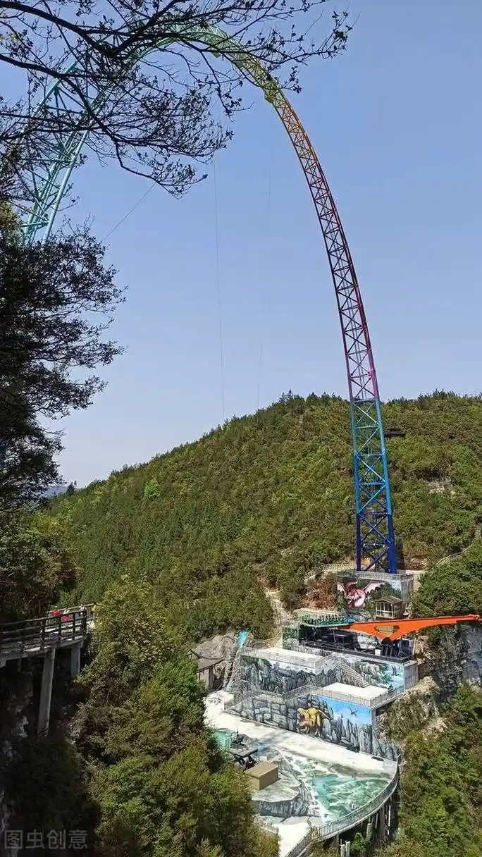 重庆云阳龙缸秋千 传说中人在前面飞,魂在后面追的超级大秋千,号称"