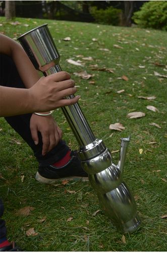 云南水烟筒伸缩便携式烟筒双层不锈钢大号烟斗葫芦烟斗