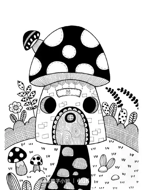 线描入门 #黑白线描画 #线描装饰画 #简单线描画 #基础线描 #儿童