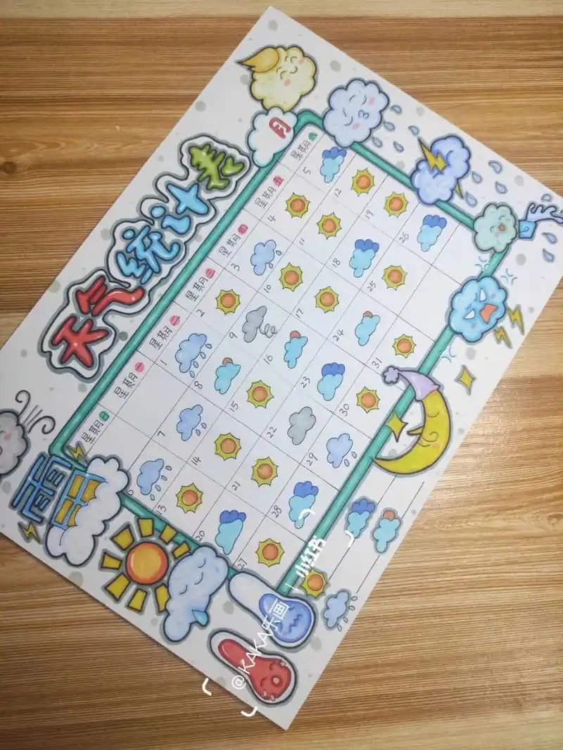 【天气统计表】天气预报小报386模板 天气统计表/小报模板.