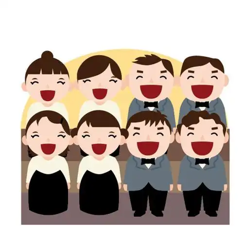 合唱团儿童卡通插画