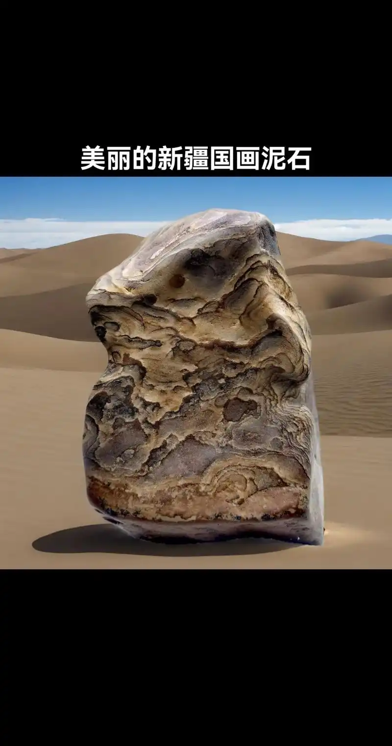 新疆戈壁国画泥石是一种独特的自然奇观.它们形态各异,纹理画面丰富