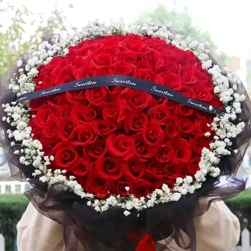 99朵红玫瑰玫瑰花鲜花速递同城送花全国杭州广州合肥鲜花速递同城