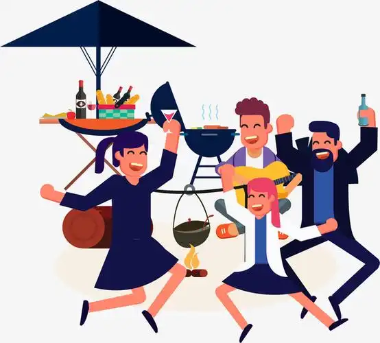 手绘夏季狂欢聚会装饰图案