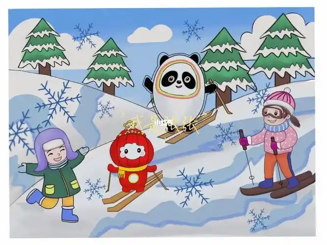 冰雪青春主题画