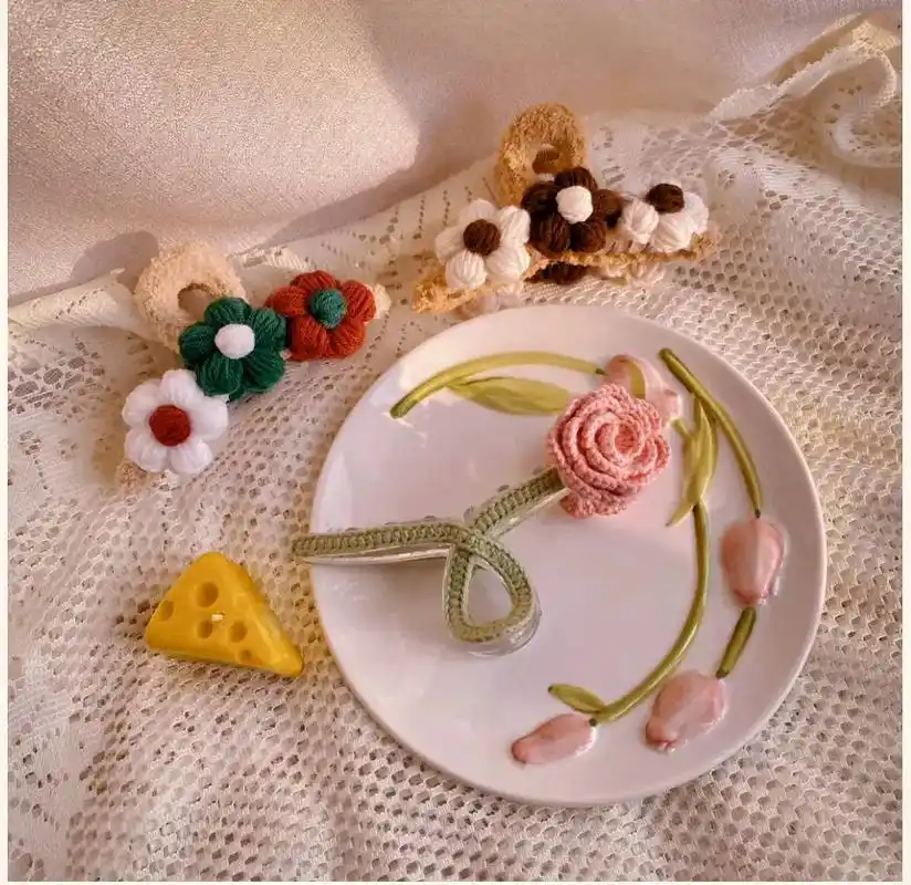 手工制作抓夹#爱生活爱编织 #纯手工发夹diy  - 抖音