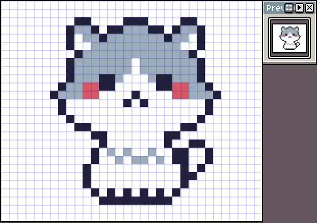 a5可爱小猫像素画网格画图案