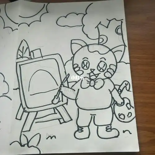 幼教面试小花猫爱画画