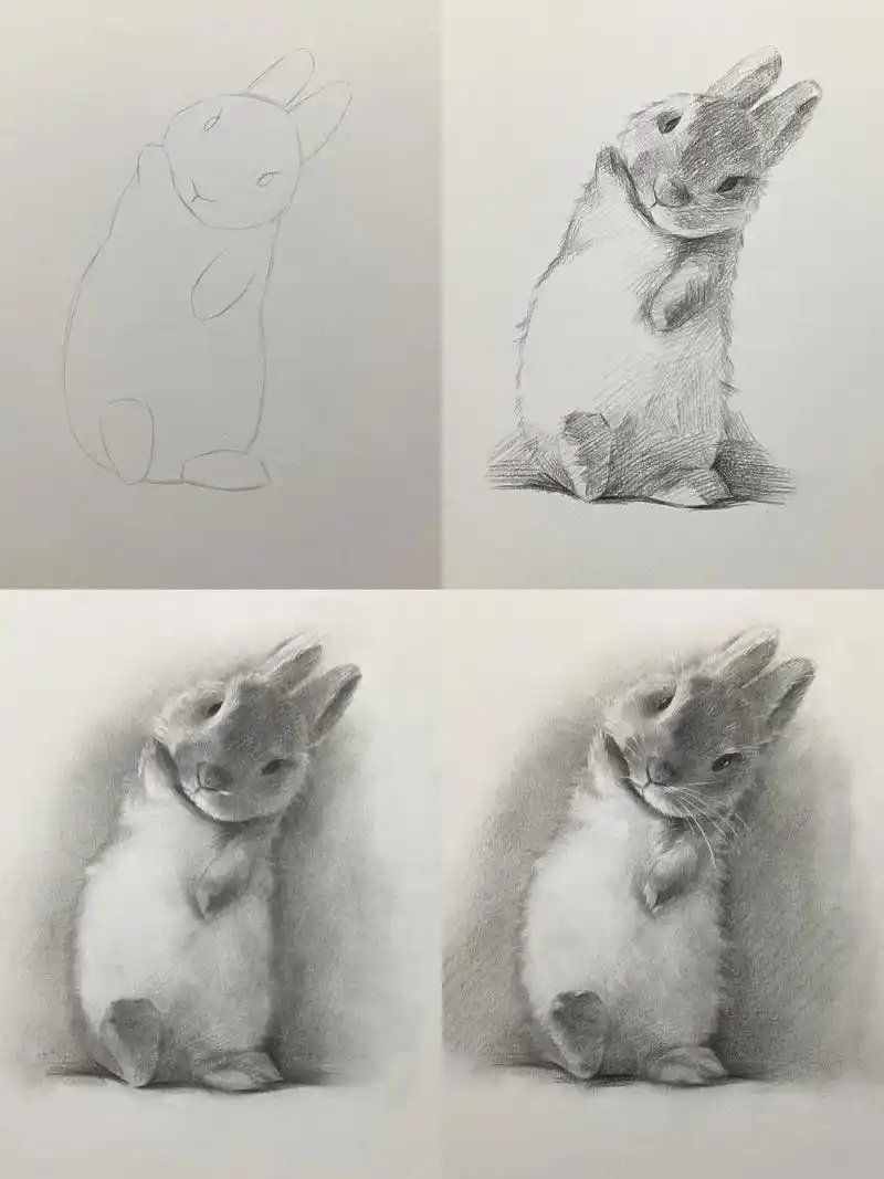 大数据推荐给有需要的人 #素描 #零基础学画画 #素描动物 #兔子